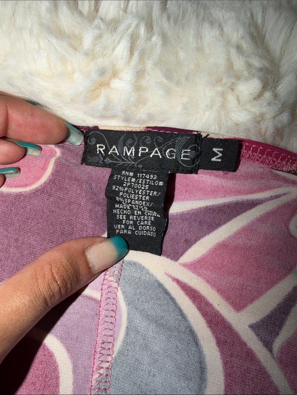Rampage Pink Purple Floral Y2K Spaghetti Strap Top - Picture 2 of 7